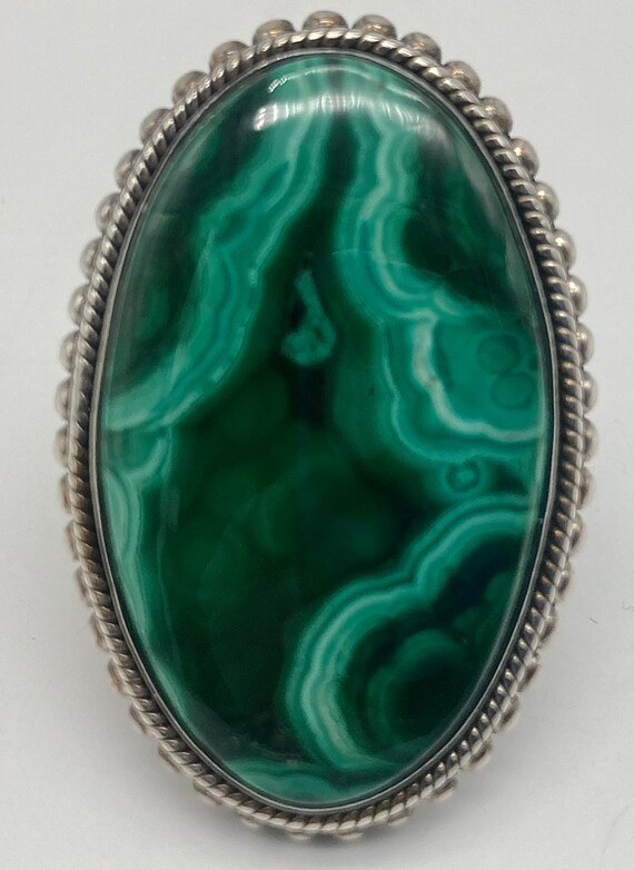 Huge Sterling Silver Ring With Large Gorgeous Ova… - image 4