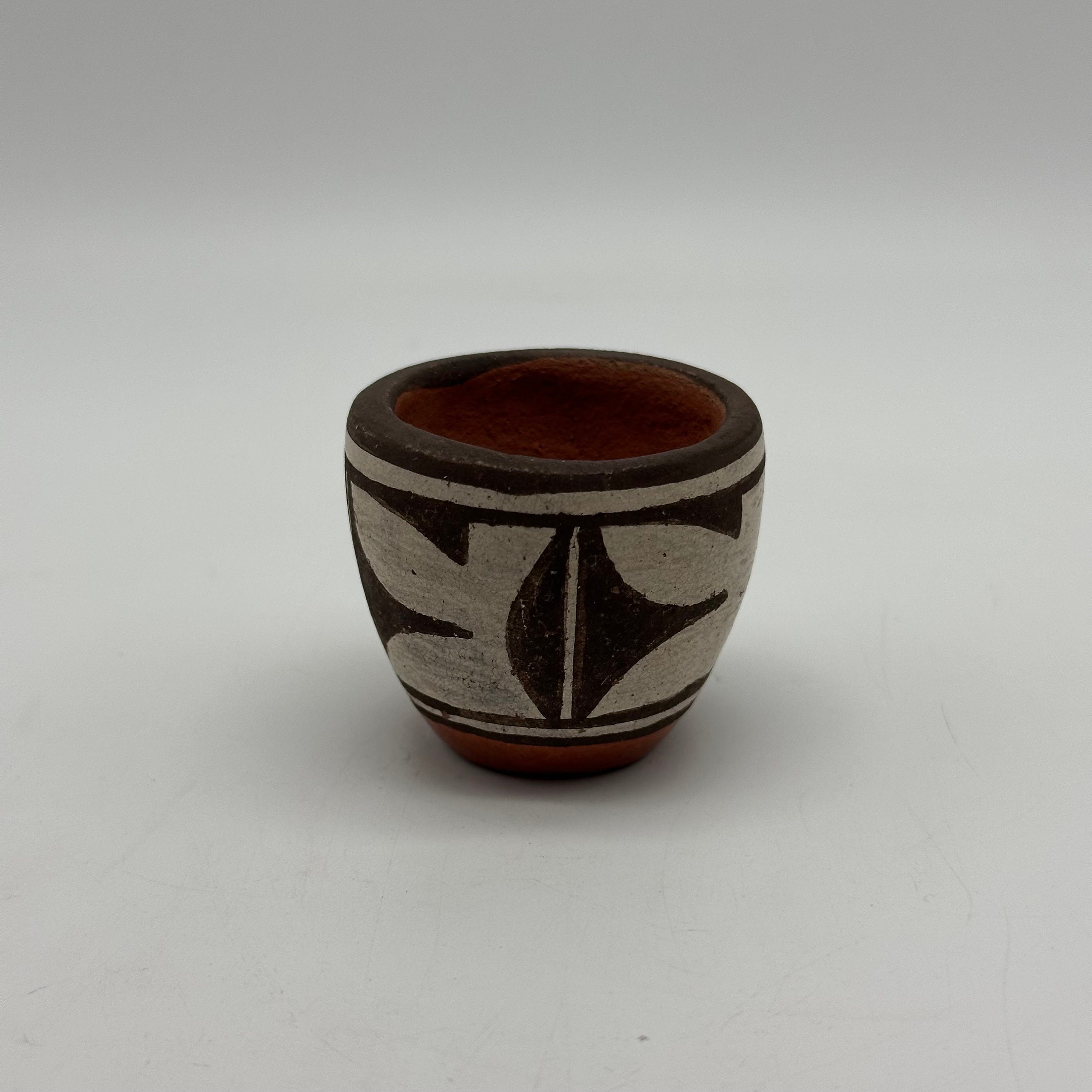 Signed Angelina H Zuni Pueblo NM Handmade and Hand Painted Mini