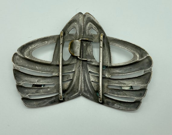 Art Nouveau Silver Toned German Made Belt Buckle … - image 6