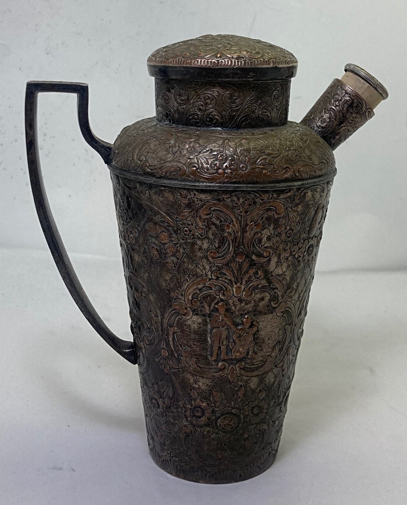 Webster & Sons Silver Plated Embossed Cocktail Shaker - Thumbnail 4