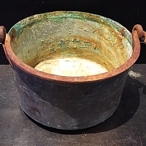 Primitive Hand Forged Copper Kettle With Hand Forged Wrought Iron Handle #DN The Shops In Uptown