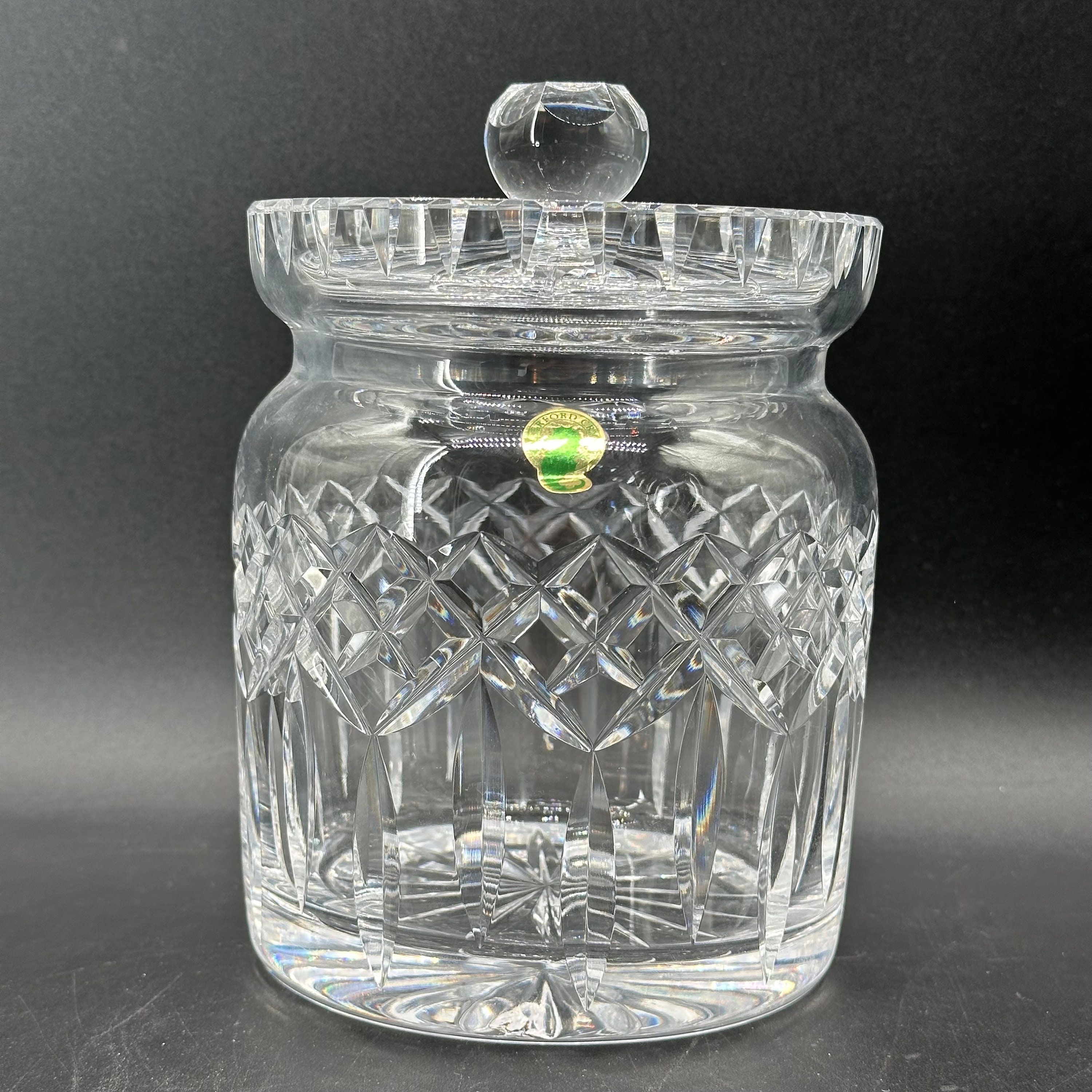 Waterford Lismore Cut Crystal Biscuit Barrel With Seahorse