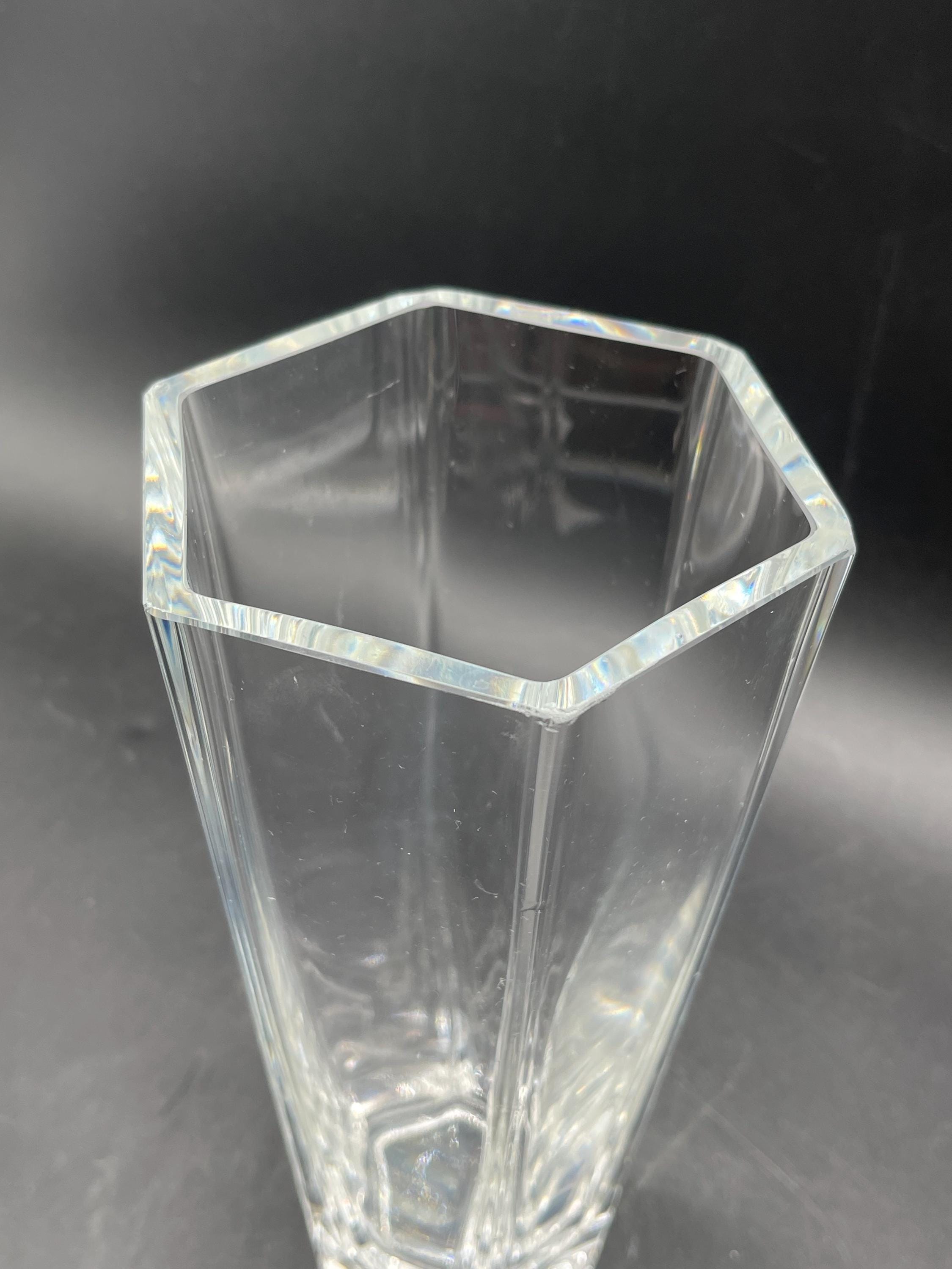 Tiffany & Co. Frank Lloyd Wright Hex Crystal Vase | Vintage Art