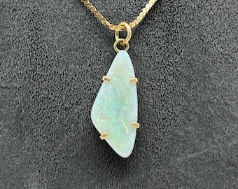 14 Karat Gold and Fire Opal Pendant / DN AS / TheShopsInUptown
