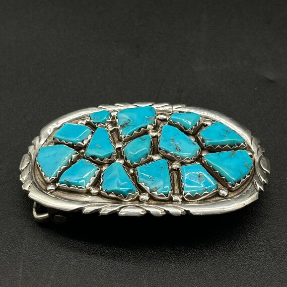 Signed Zuni Native American / Sterling Silver Tur… - image 2