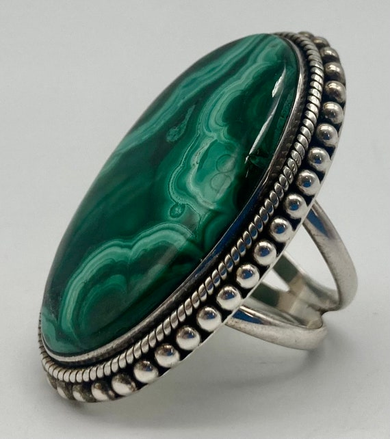 Huge Sterling Silver Ring With Large Gorgeous Ova… - image 7