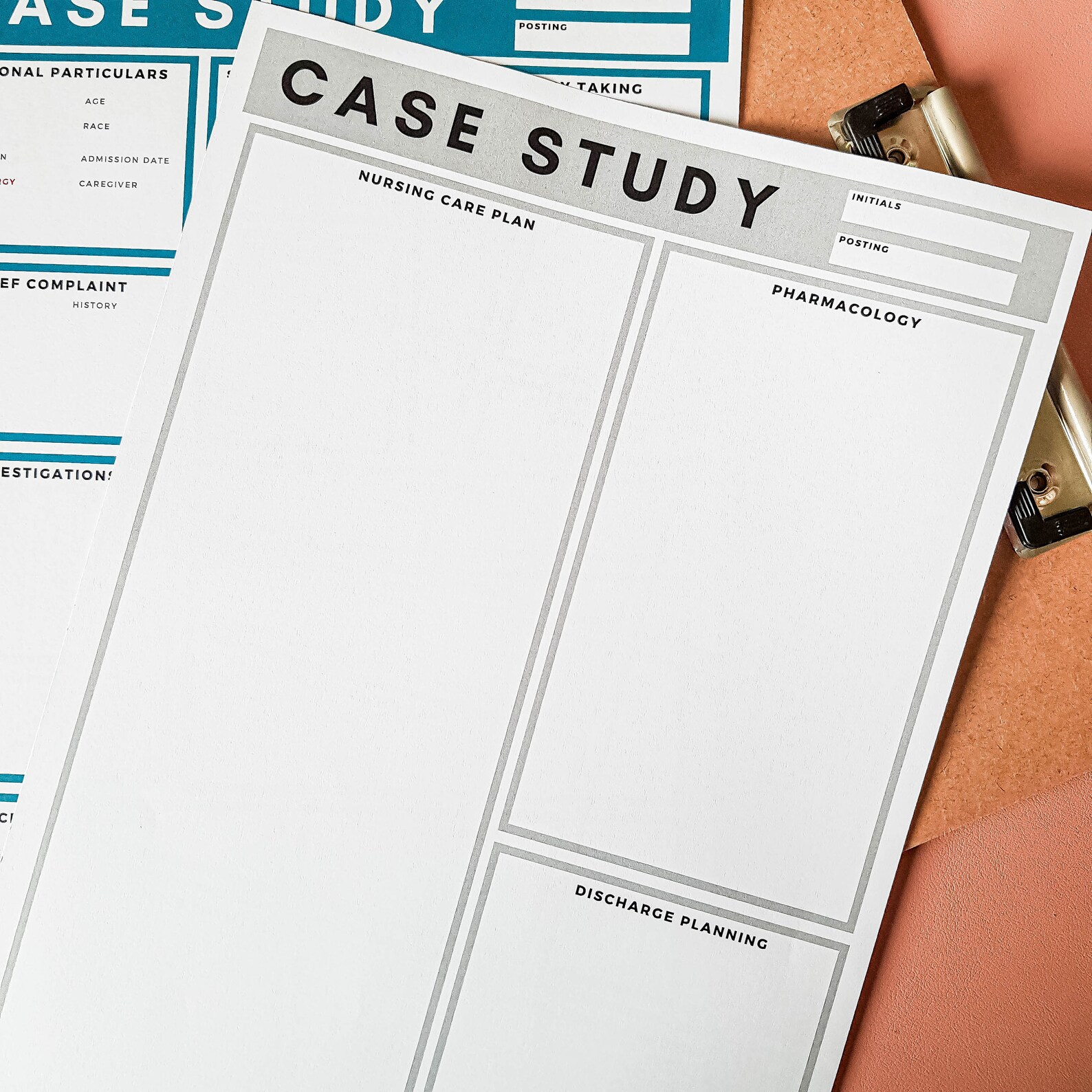 Nursing Case Study Template GREY | A4 | Two-paged | Digital | Printable ...