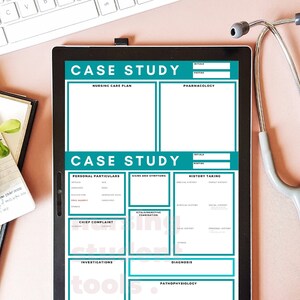 Krankenpflege Case Study Template BLAU | A4 | Zweiseitig | Digital | Druckbar | Krankenschwestern | Krankenpflege-Studenten | Studie