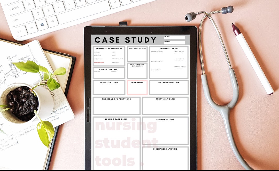 Nursing Case Study Template GREY | A4 | One-paged | Digital | Printable ...