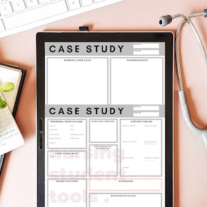 Nursing Case Study Template GREY | A4 | Two-Paged | Digital | Printable | Nurses | Nursing Students | Study