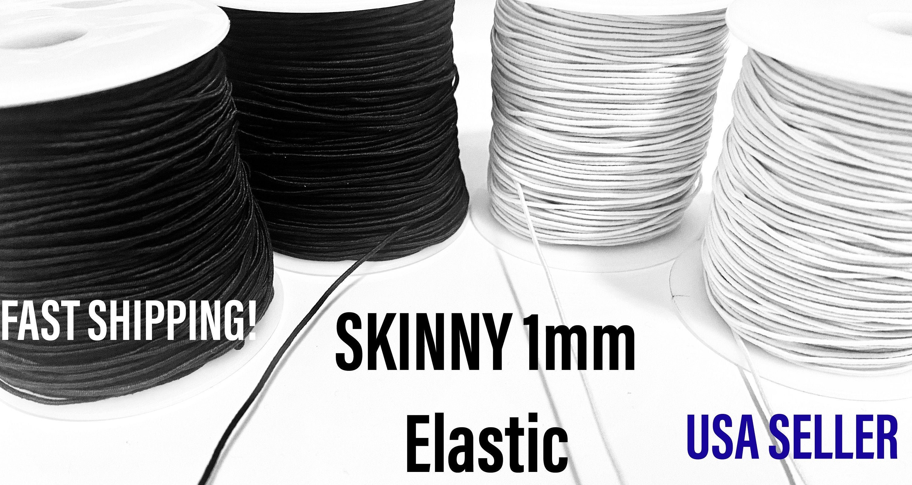 Black 1/4 Inch Elastic for Sewing Face Mask Skinny Elastic by the Yard Thin  Braided Elastic 6mm Elastic Band Rope Cord Flat Flat Strap 