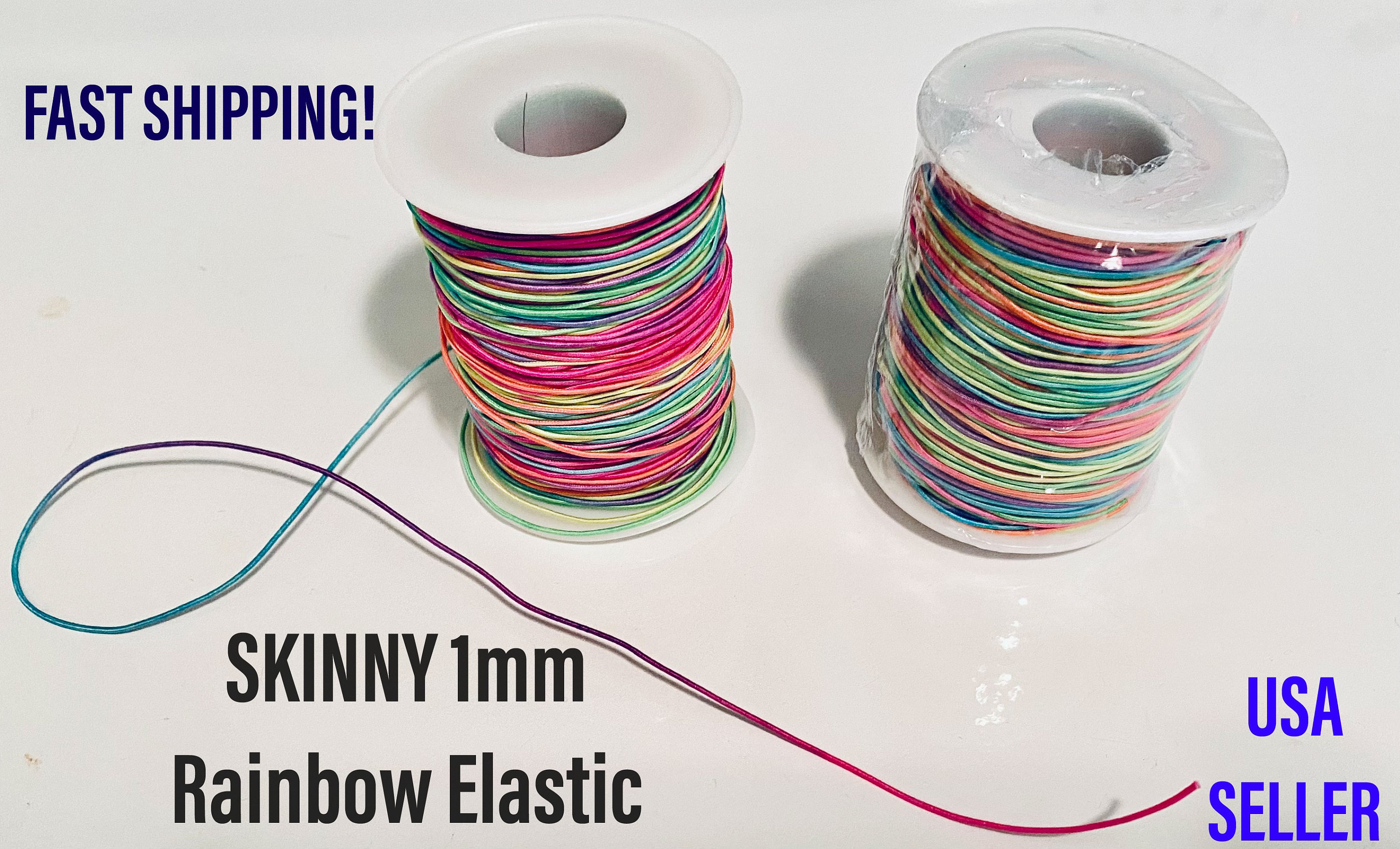 1mm Rainbow Elastic Cord Beading Thread Stretch String for Bracelet Making  109 Yard