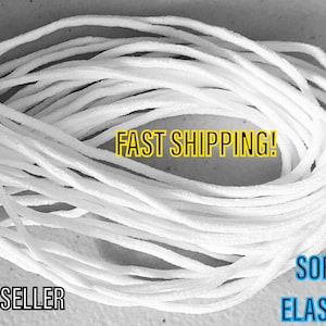 May include: White elastic cord, soft and stretchy, for making face masks.  FAST SHIPPING! USA SELLER.