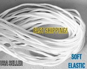 May include: White elastic cord, soft and stretchy, for making face masks.  FAST SHIPPING! USA SELLER.