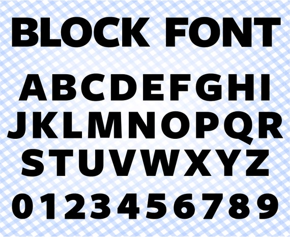 Block font svg Simple font svg Stencil font svg Block font svg  Etsy