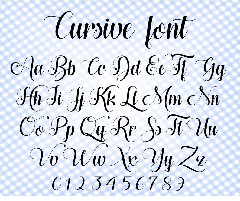 Cursive Font Svg Font Svg Font Bundle Svg Silhouette Font Etsy