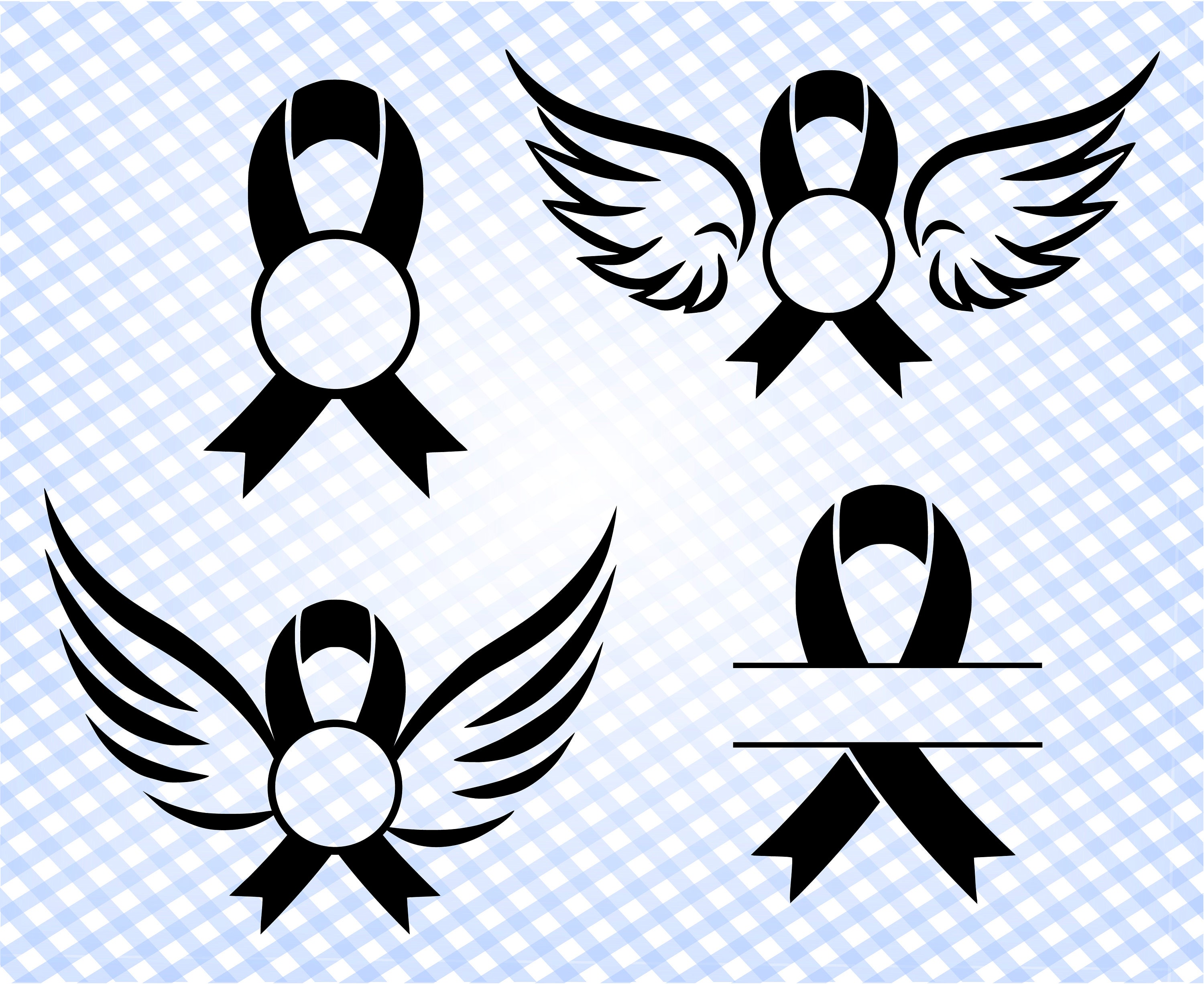 Cancer ribbon svg monogram Cancer ribbon svg split Cancer | Etsy