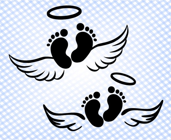 Baby angel wings svg files for Cricut Silhouette Feet | Etsy