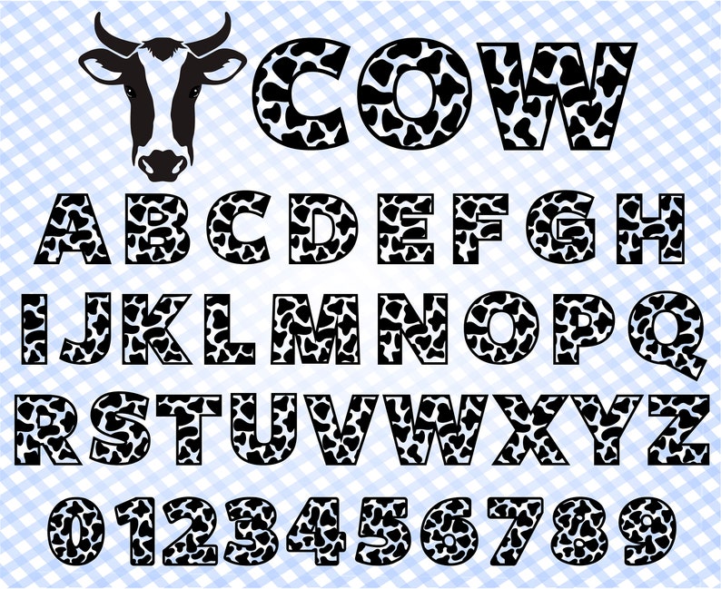 Download Cow font svg Font animal svg Cow alphabet svg Farmhouse ...