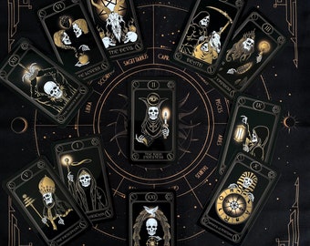 Gold Skull Tarot Deck: 78 Cards, Guidebook, Cloth & Bag