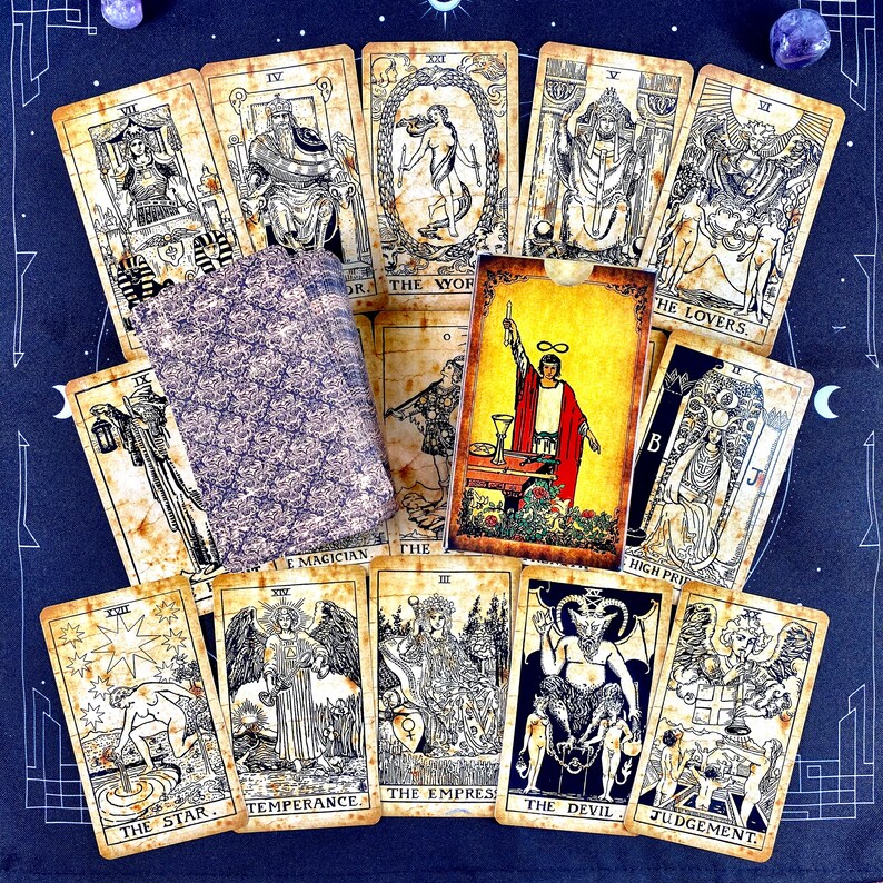 Tarot Deck Plastic Vintage Tarot Cards Tarot Deck 78 Cards Etsy UK