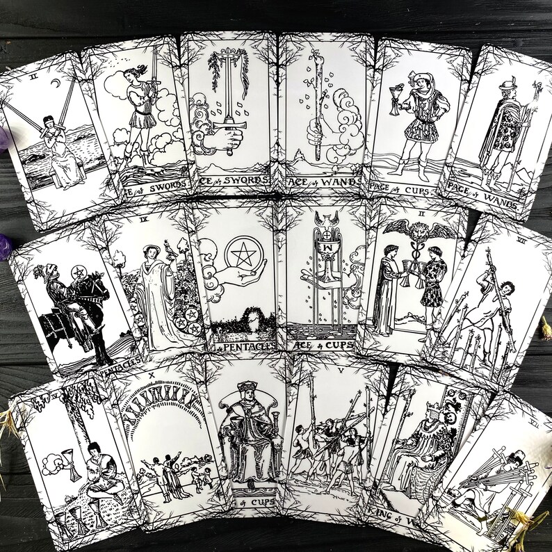 Tarot Deck Cards Dark Forest Plastic Tarot Cards 78 Gift Set Etsy