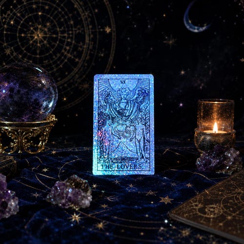 Rainbow Holographic Tarot Cards Deck: Witchy Gift Set with Guidebook