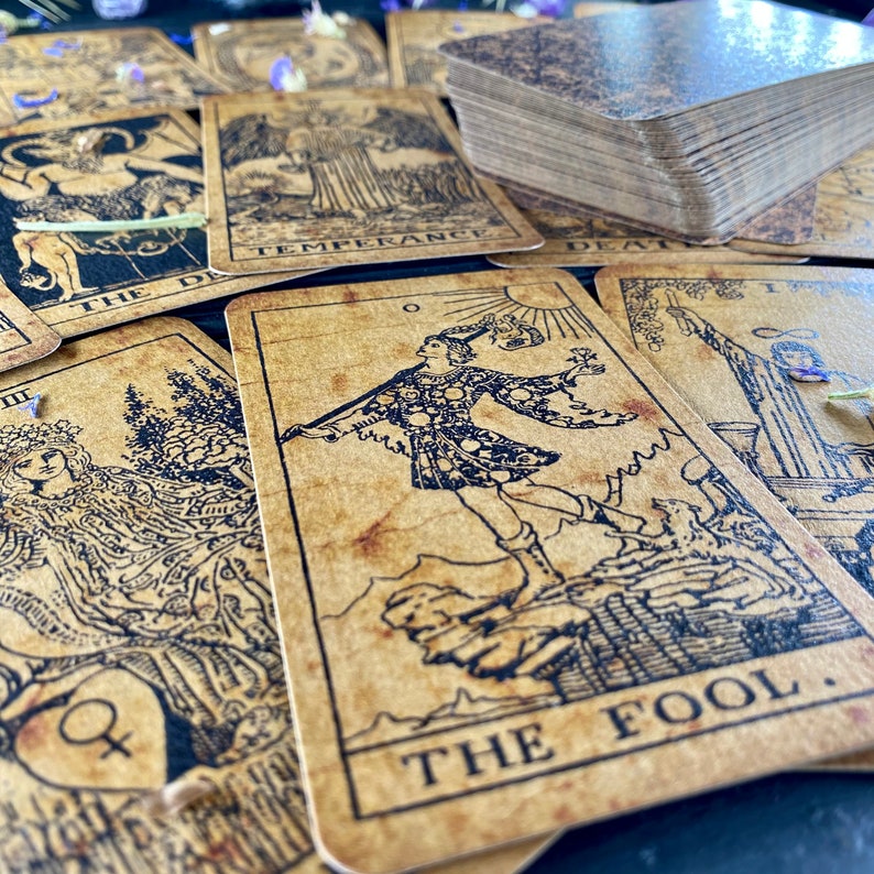 Tarot Deck Vintage Professional Craft Cardboard tarot deck 78 cards.tarot deck with book.antique tarot cards 