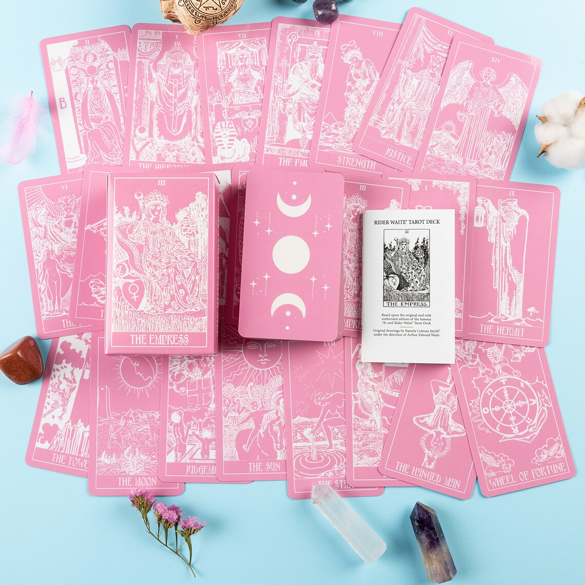 Tarot Deck Cards Plastic The Rider Waite Pink Tarot Etsy