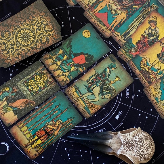 klarhed Bliv oppe Kan ikke læse eller skrive Tarot Deck Borderless Vintage plastic Tarot Cards 78 Witchy - Etsy