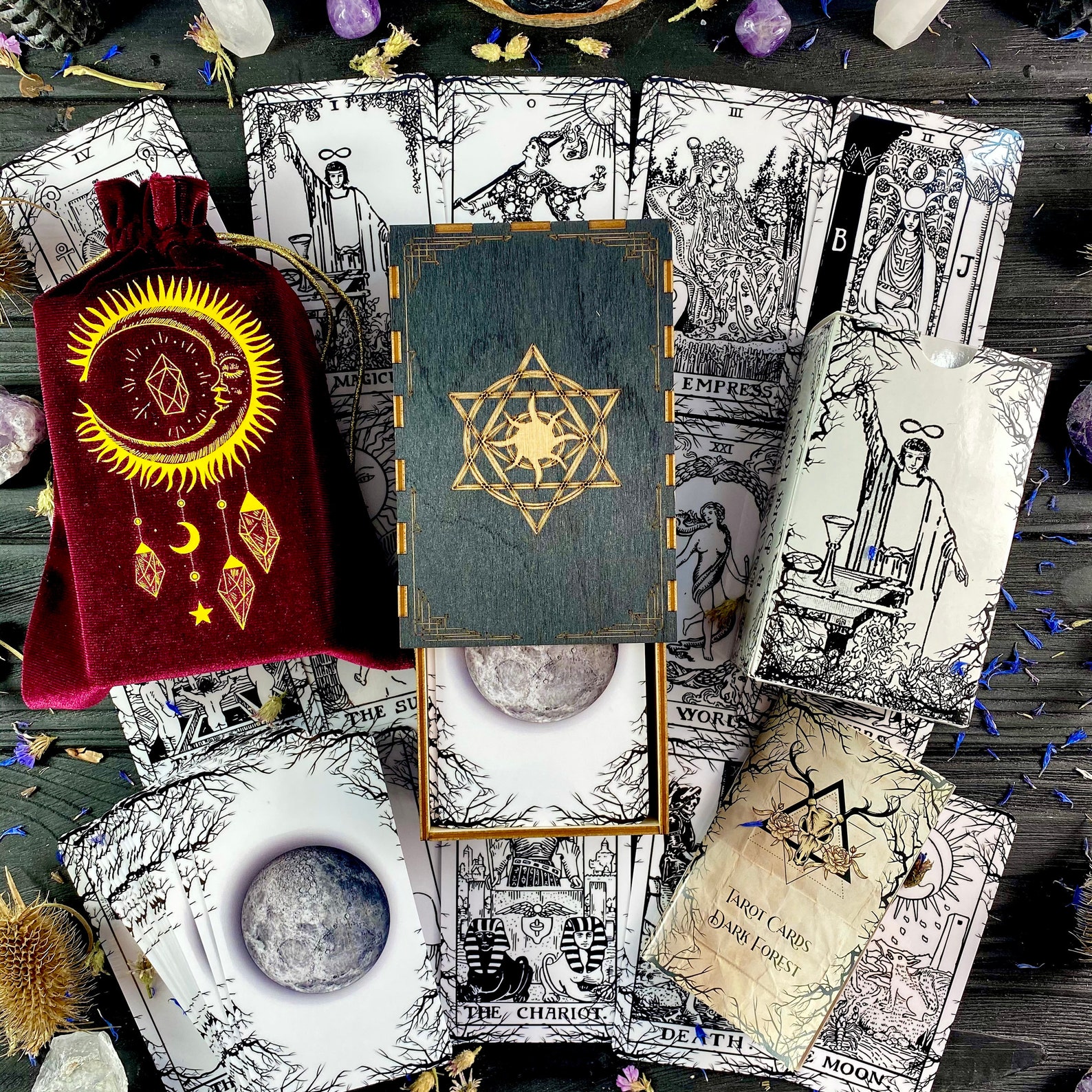 Tarot Deck Cards Dark Forest Plastic Tarot Cards 78 Gift Set Etsy