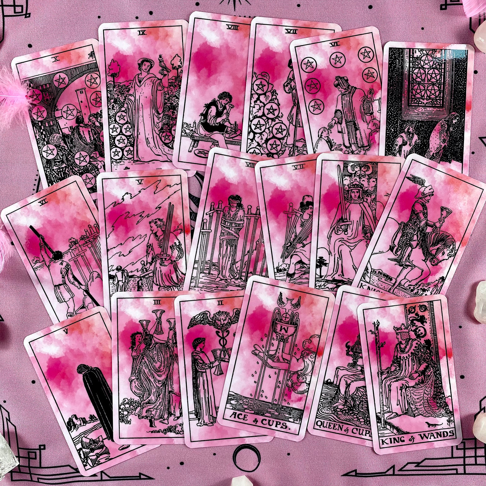 Tarot Deck Pink Skyplastic Tarot Cards 78 Gift Set With Etsy UK