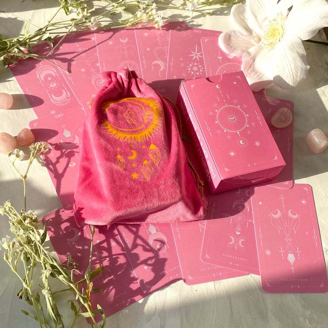 Pink Velvet Tarot Cards Bag - Etsy