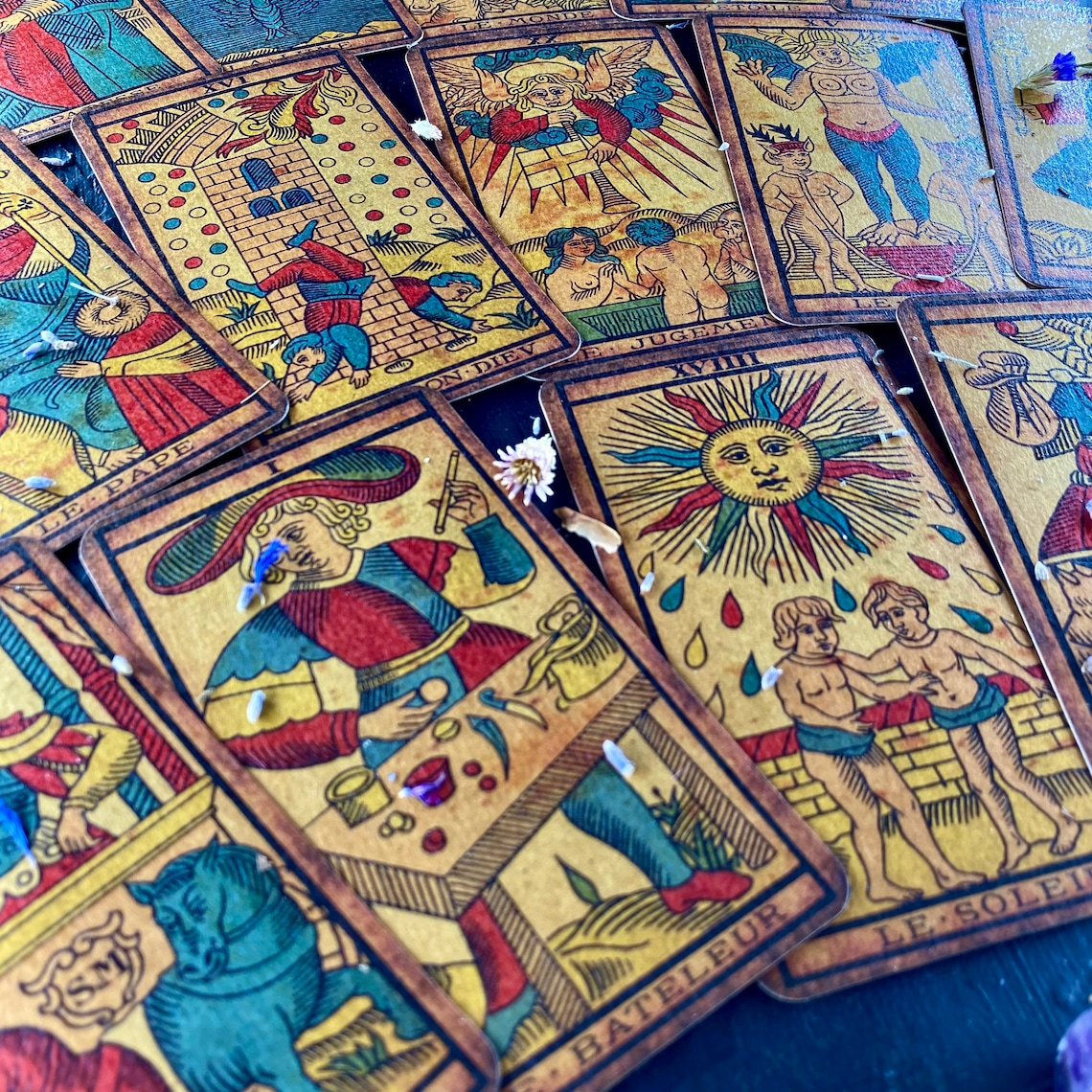 Tarot Deck De Marseille Vintage Tarot Cards 78 Gift Set With Etsy