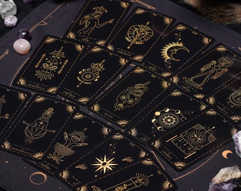 Gold Sunlight Tarot Deck: 78 Cards with Guidebook, Cloth & Bag