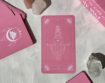 Pink Moon Tarot Deck: 78 Cards with Guidebook & Velvet Bag