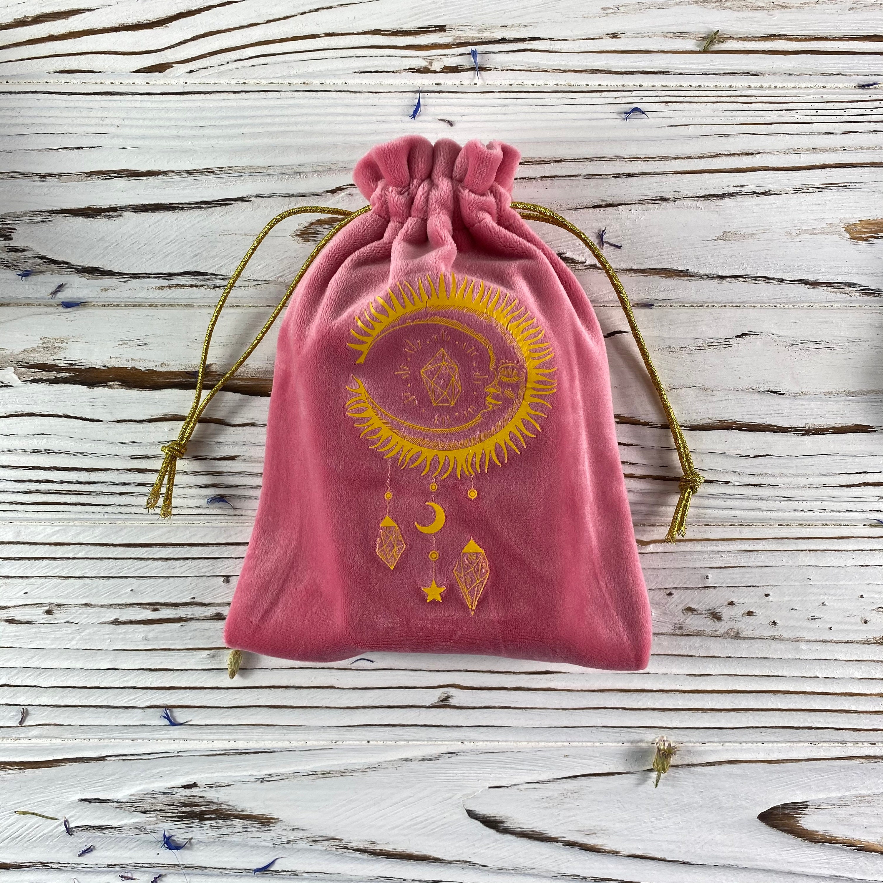 Pink Velvet Tarot Cards Bag - Etsy