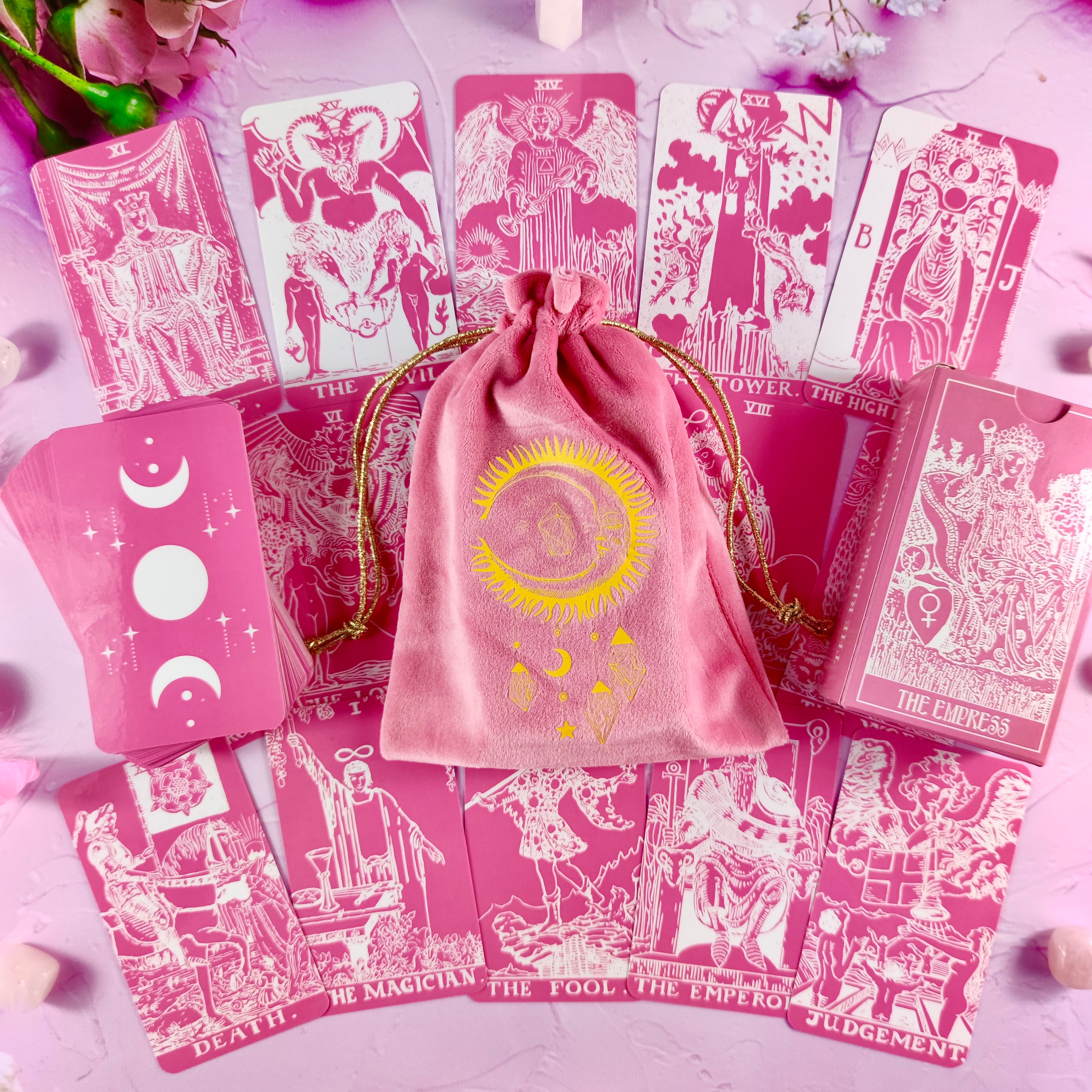 Pink Velvet Tarot Cards Bag - Etsy