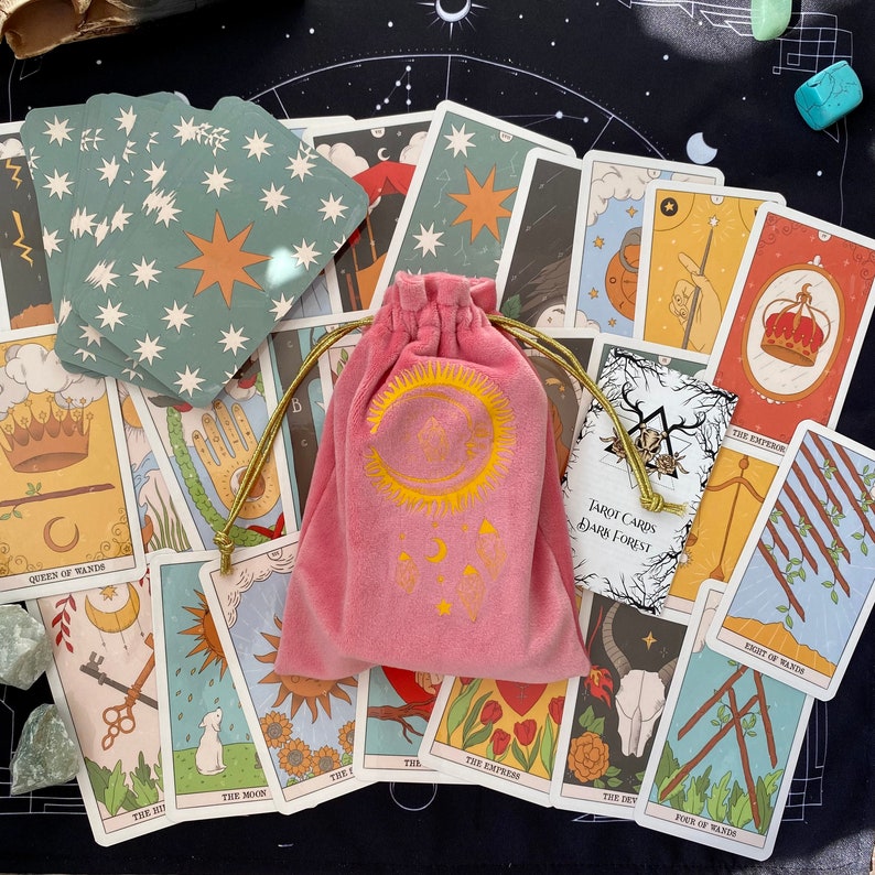 Pink Velvet Tarot Cards Bag - Etsy