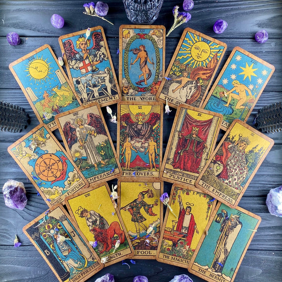 Tarot Deck Cards Vintage Rider Waite in Color Professional Etsy