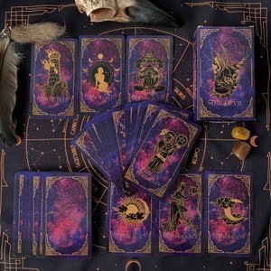 Tarot-Deck Harmonie, Vorbestellung, Kunststoff-Tarotkarten, 78 Geschenkset mit Ratgeber, Box, Stoff und Tasche, klassisches Anfänger-Zukunftserzählen