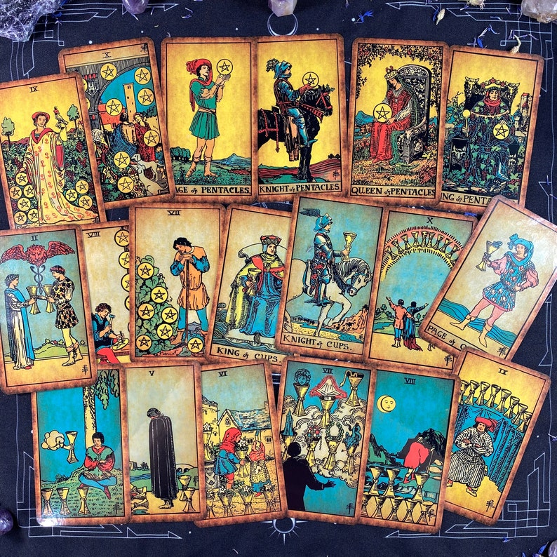 Tarot Deck Vintage plastic Tarot Cards 78 Gift Set With Etsy