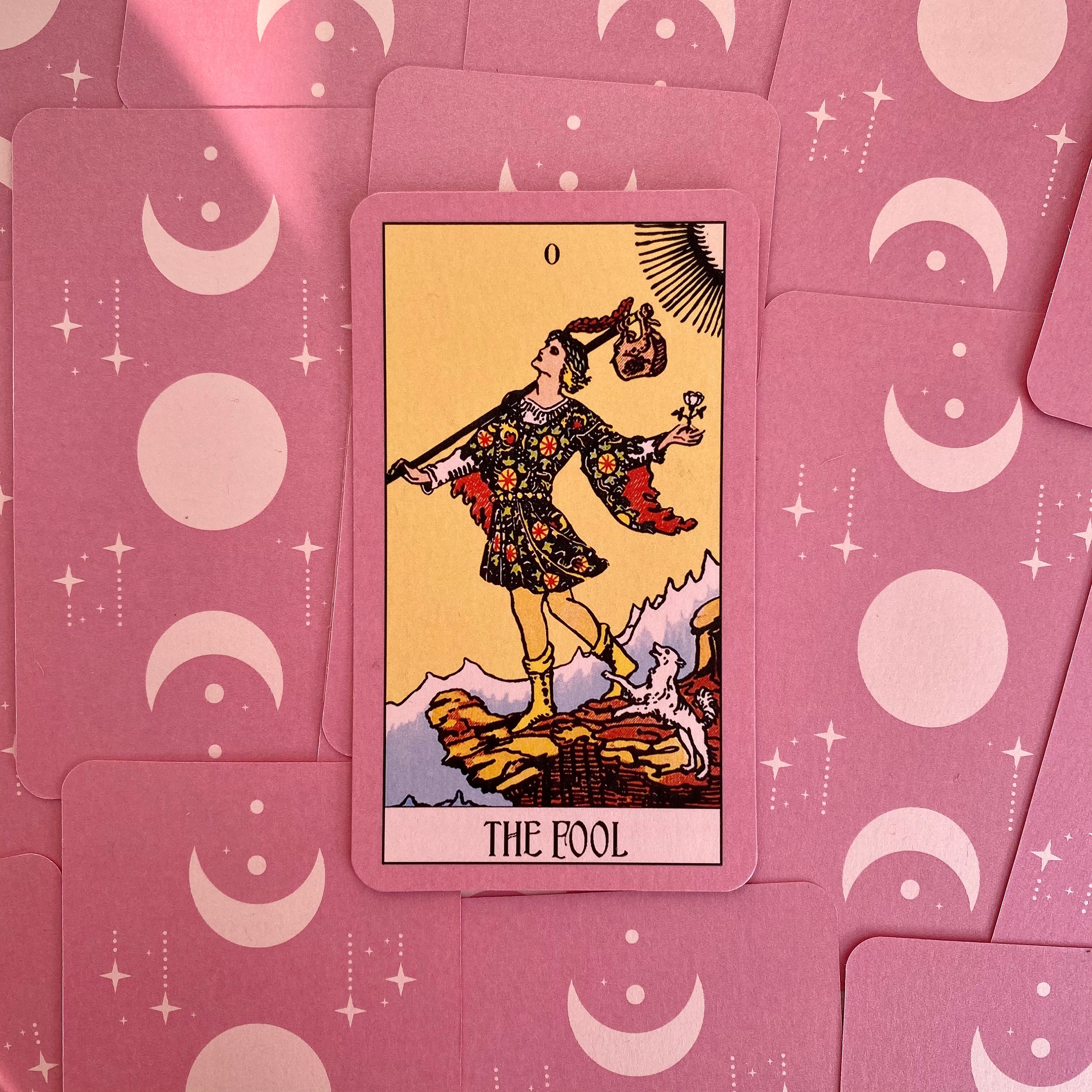 Pink Tarot Cards Deck The Rider Waite Vintage Pink Etsy