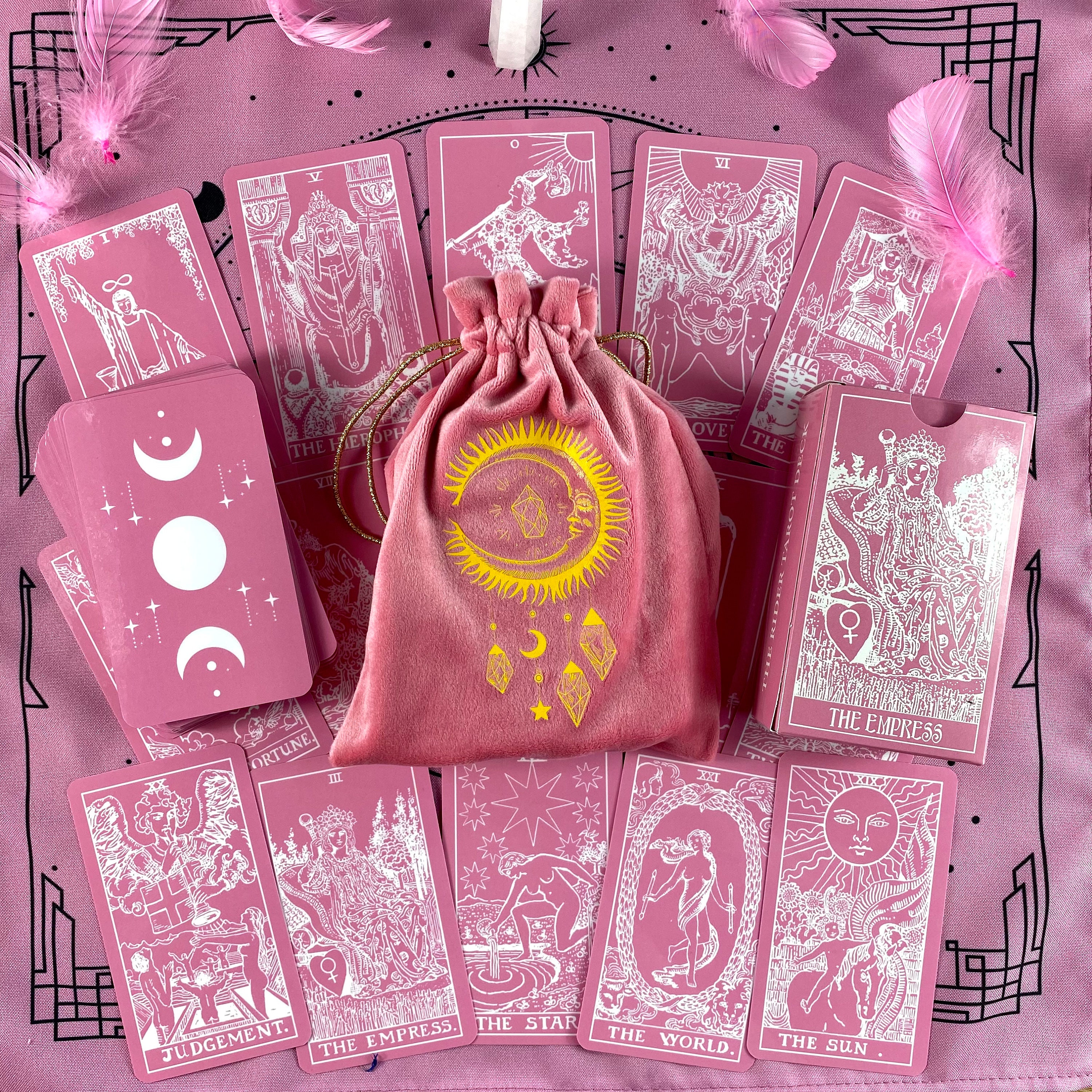 Deck Pink Plastic Tarot cards Guidebook - Etsy España