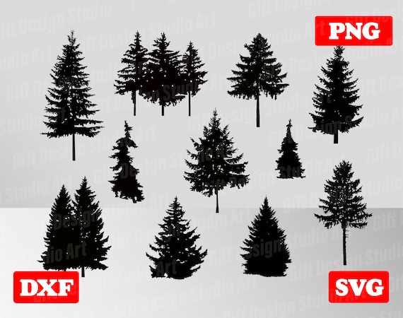 Pine Tree Silhouette Svg Pine Tree Digital Tall Skinny Tree Etsy