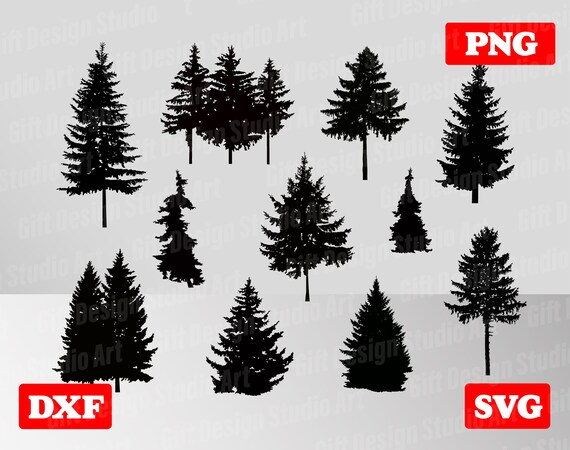 Pine Tree Silhouette Svg Pine Tree Digital Tall Skinny Tree Etsy