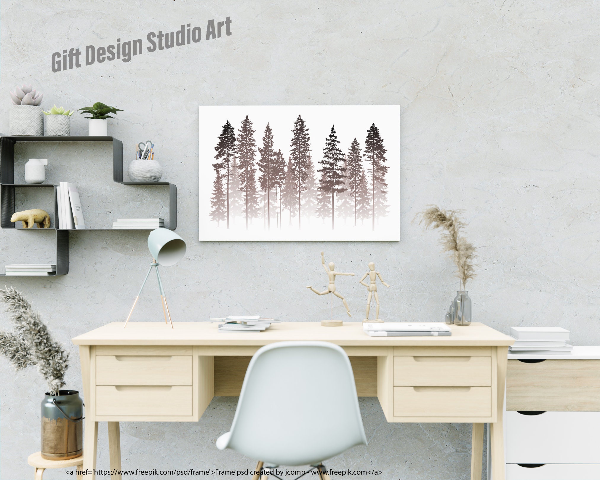 Coniferous Trees, Evergreen Wall Art Decor, Pine Trees Print, Vintage Tree Print, Spruce, Cedar