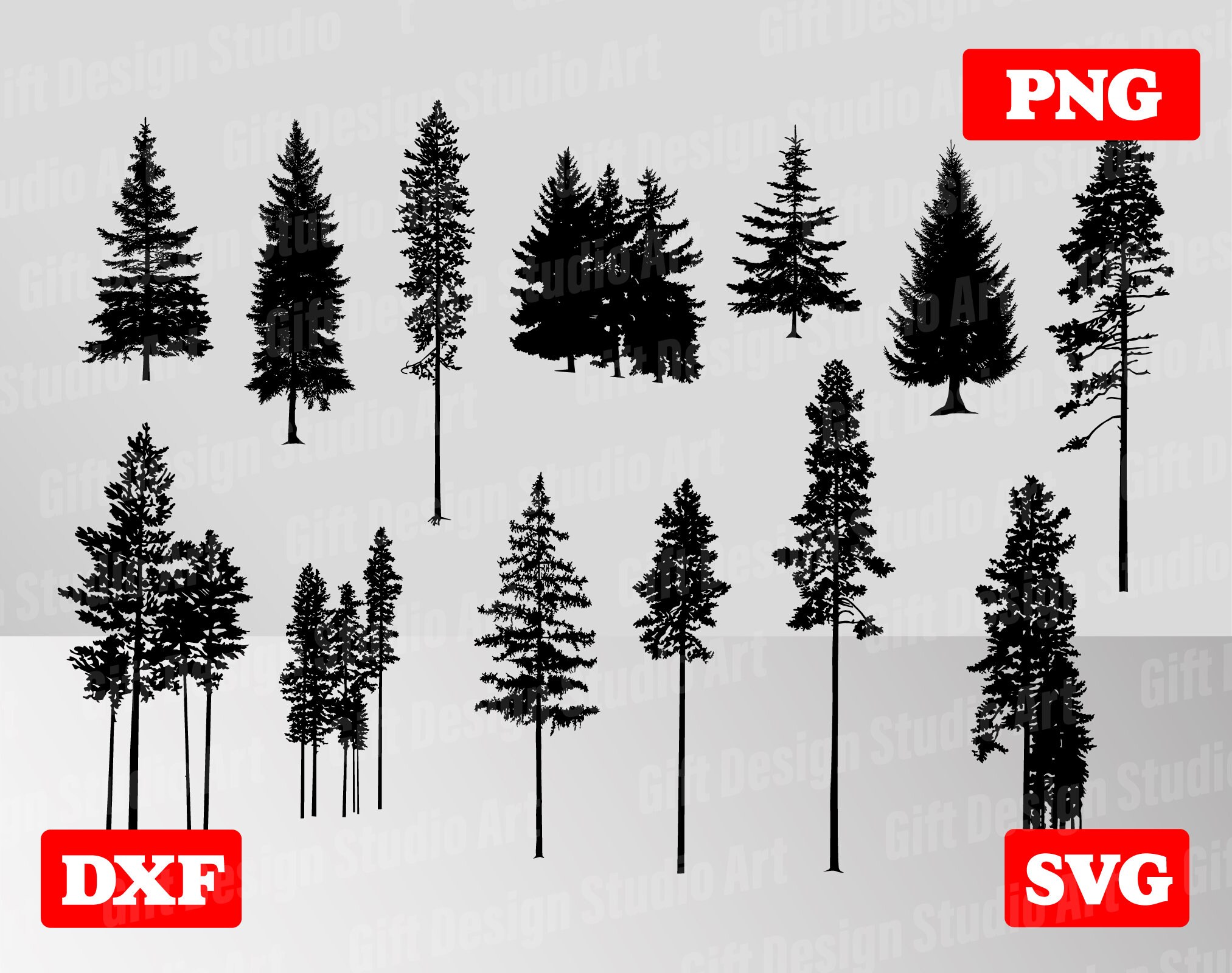 Download Pine Tree Silhouette Svg Pine Tree Digital Tall Skinny Tree Etsy
