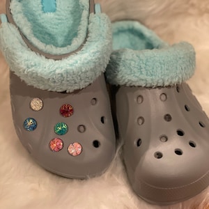Opalescent snowflake shoe charms
