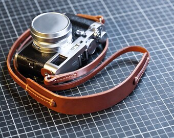 Cinturino Da Polso Per Fotocamera In Vera Pelle Fatto A Mano Per - Foto 5